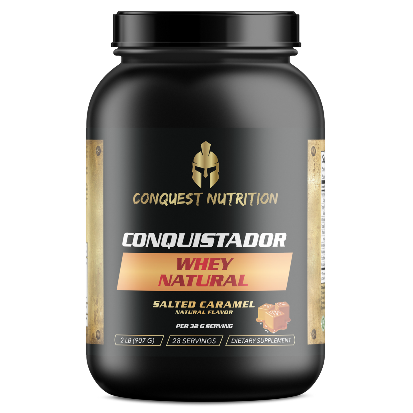 Conquistador Whey Natural Protein - Salted Caramel Flavor 2lb