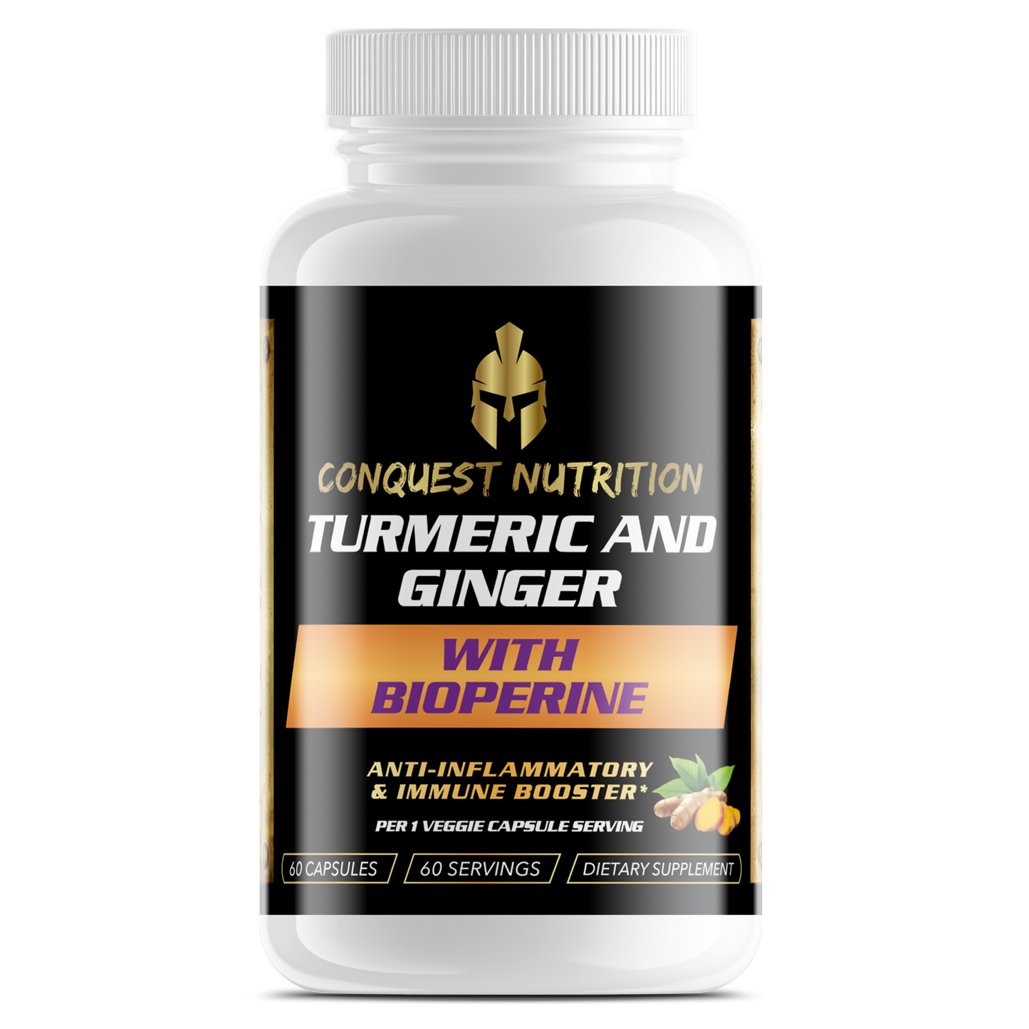 Turmeric and Ginger with Bioperine - 60 Veggie Capsules