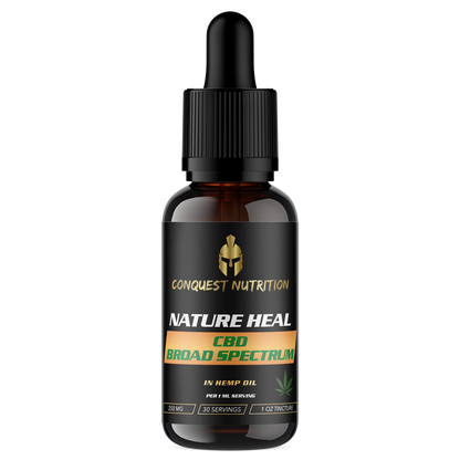 Nature Heal CBD Broad Spectrum in Hemp Oil – 250mg (1 oz Tincture) Vegan Friendly