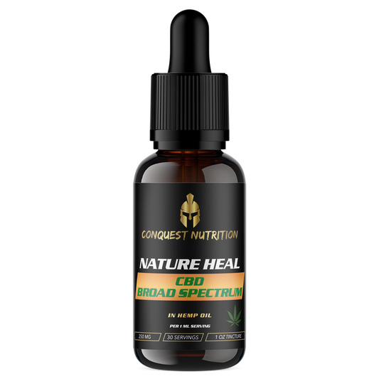 Nature Heal CBD Broad Spectrum in Hemp Oil – 250mg (1 oz Tincture) Vegan Friendly