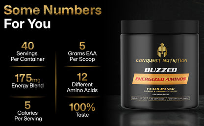 Buzzed Essential Amino Acids Peach Mango Flavor - 40 Servings