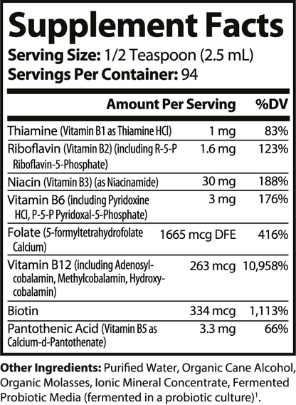 UltraVit B Fermented Vitamin B Complex 8 fl oz - 94 Servings Vegan Friendly