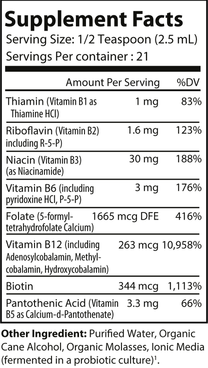 UltraVit B Fermented Vitamin B Complex 2 fl oz 21 Servings Vegan Friendly