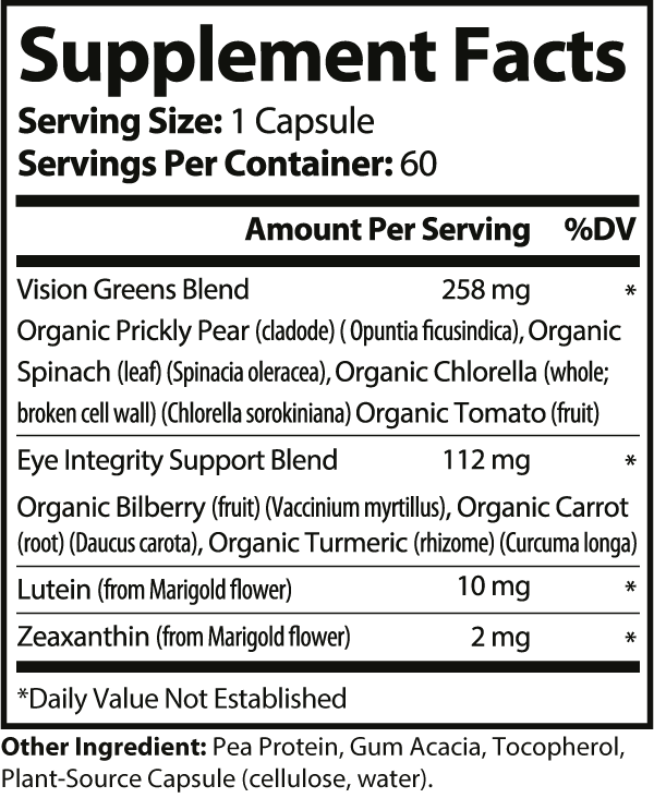 Eye Vitality Vision & Eye Support Complex - 60 Veggie Capsules