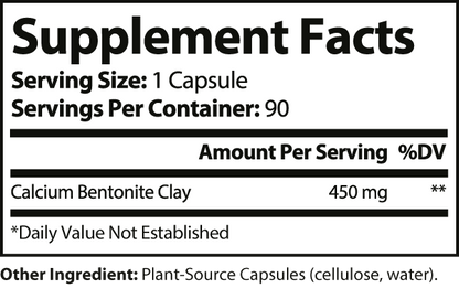 Clay Cleanse Bentonite Clay Detox Plus - 90 Veggie Capsules