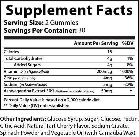 Ashwagandha Extra Strength Gummies - 60 Vegan Gummies